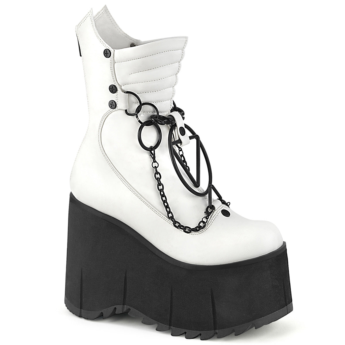 KERA-130 Alternative Footwear Demonia Women's Ankle Boots Wht Vegan Leather