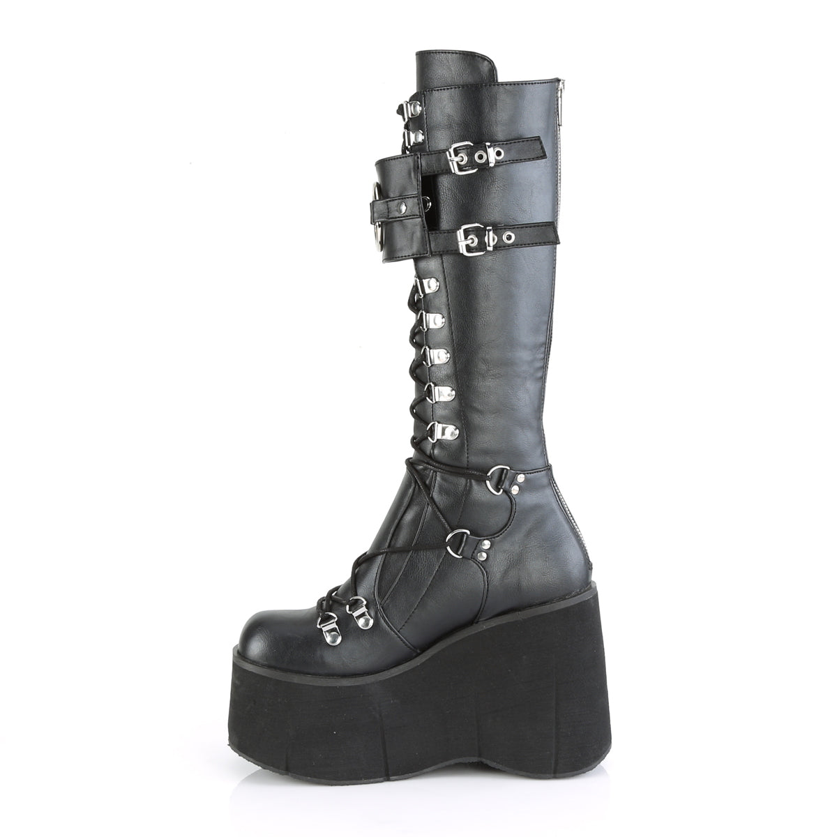 KERA-200 Demonia Black Vegan Leather Women's Mid-Calf & Knee High Boots [Demonia Cult Alternative Footwear]