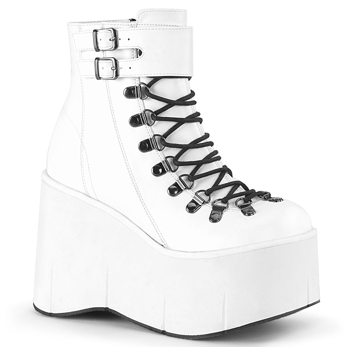 KERA-21 Alternative Footwear Demonia Women's Ankle Boots Wht Vegan Leather