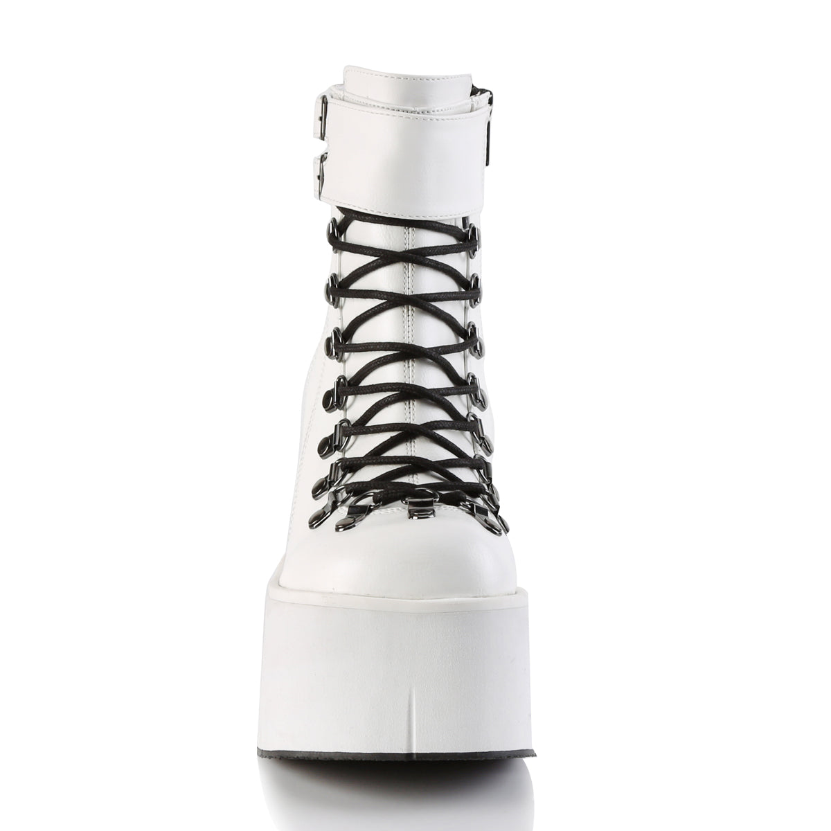 KERA-21 Demonia White Vegan Leather Women's Ankle Boots [Alternative Footwear]