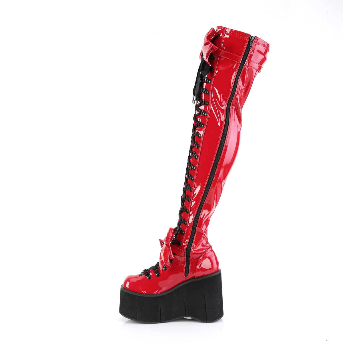 KERA-303 Demonia Red Patent Women's Over-the-Knee Boots [Demonia Cult Alternative Footwear]