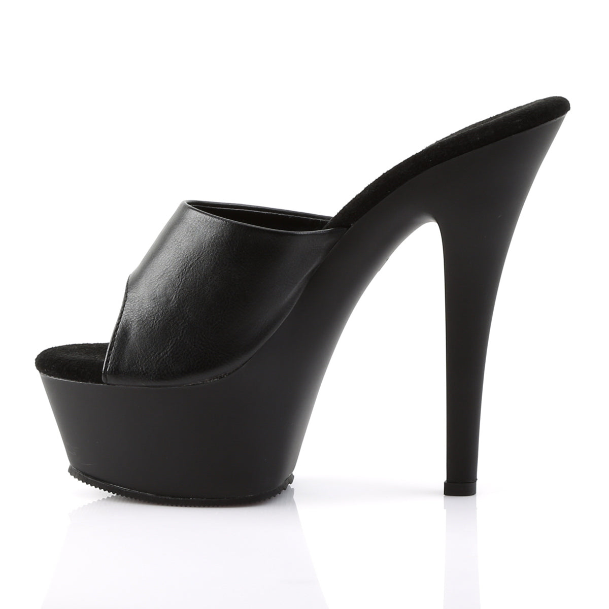 KISS-201 Pleaser Black Faux Leather/Black Matte Platform Shoes [Exotic Dancing Shoes]