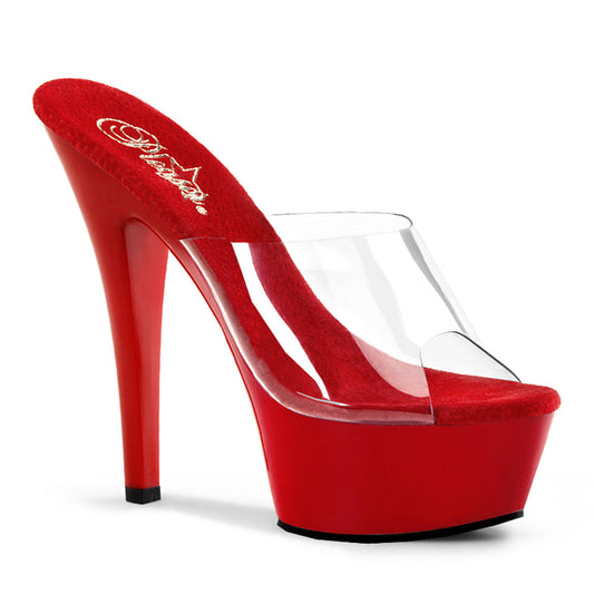 KISS-201 Strippers Heels Pleaser Platforms (Exotic Dancing) Clr/Red