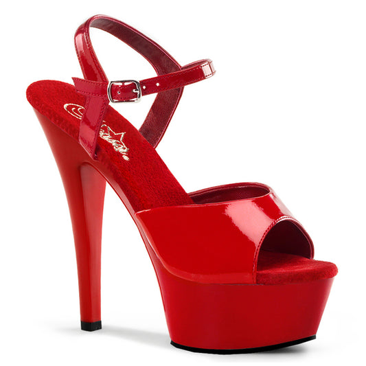 KISS-209 Strippers Heels Pleaser Platforms (Exotic Dancing) Red Pat/Red