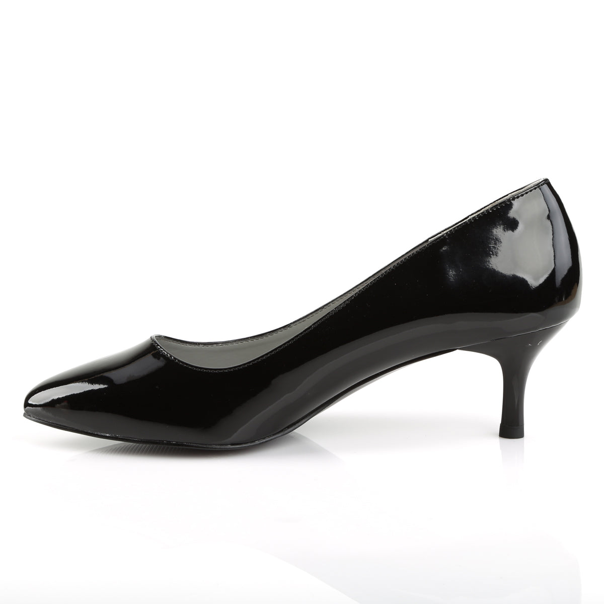 KITTEN-01 Pleaser Pink Label Black Patent Sexy Single Soles (Fetish Footwear)