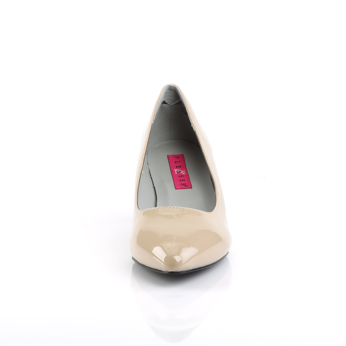 KITTEN-01 Large Size Ladies Shoes Pleaser Pink Label Single Soles Cream Pat