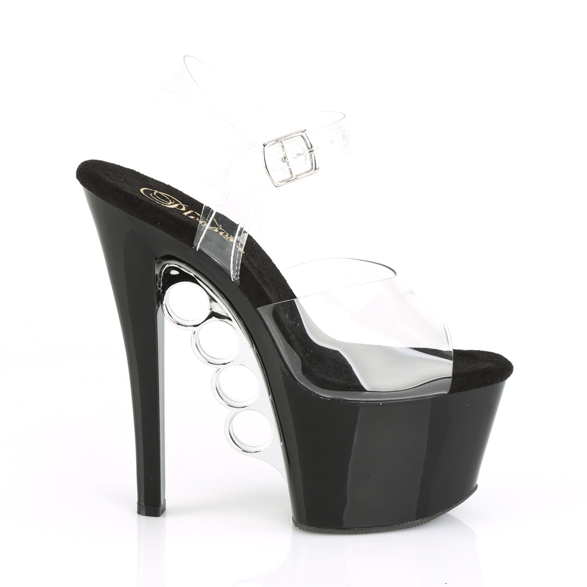 KNUCKS-708 Pleaser Clear/Black Platform Shoes [Sexy Shoes]