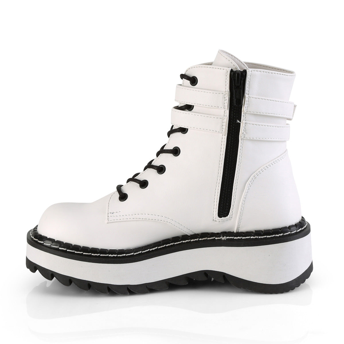 LILITH-152 Demonia White Vegan Leather Women's Ankle Boots [Alternative Footwear]