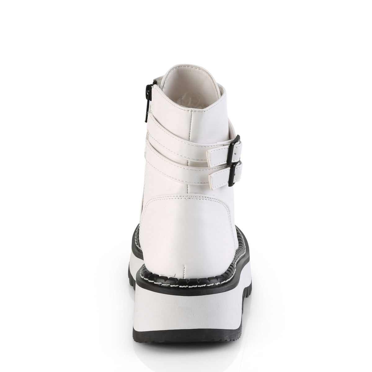 LILITH-152 Demonia White Vegan Leather Women's Ankle Boots [Alternative Footwear]