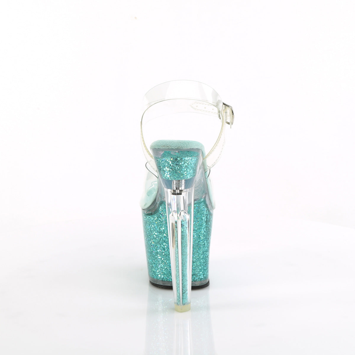 LOVESICK-708SG Pleaser Clear/Aqua multi Iridescent Glitters Platform Shoes [Exotic Dancer Shoes]