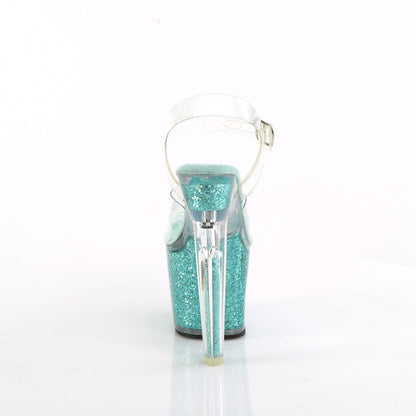 LOVESICK-708SG Pleaser Clear/Aqua Sexy Platform Shoes (Pole Dancing Heels)