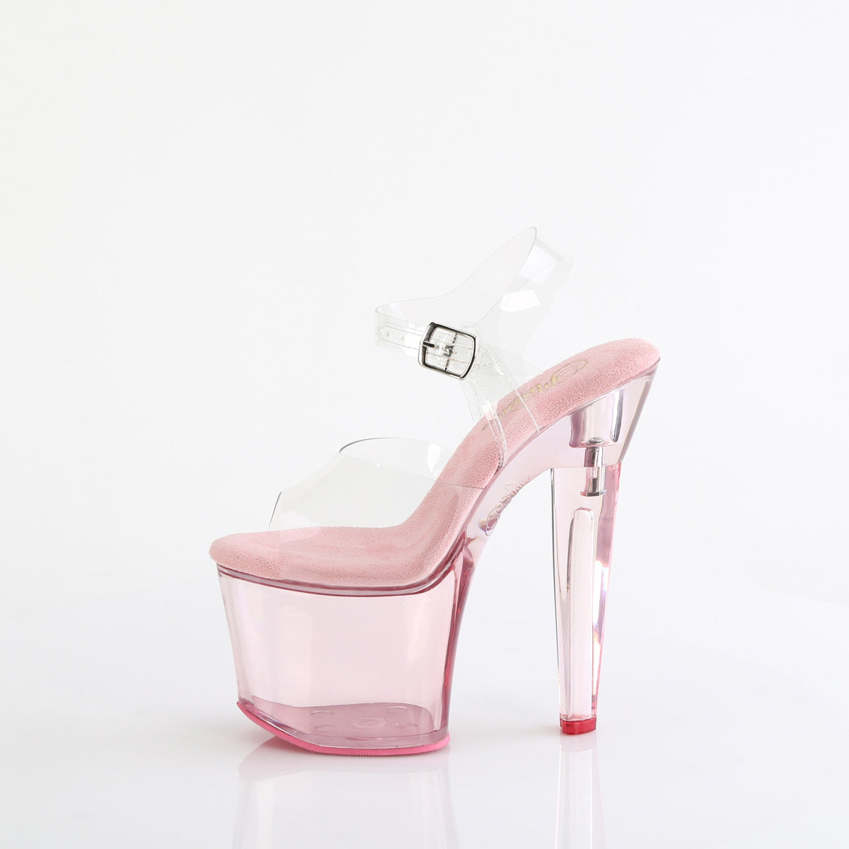 LOVESICK-708T Pleaser Clear/B Pink Tinted Platform Shoes [Exotic Dancer Shoes]