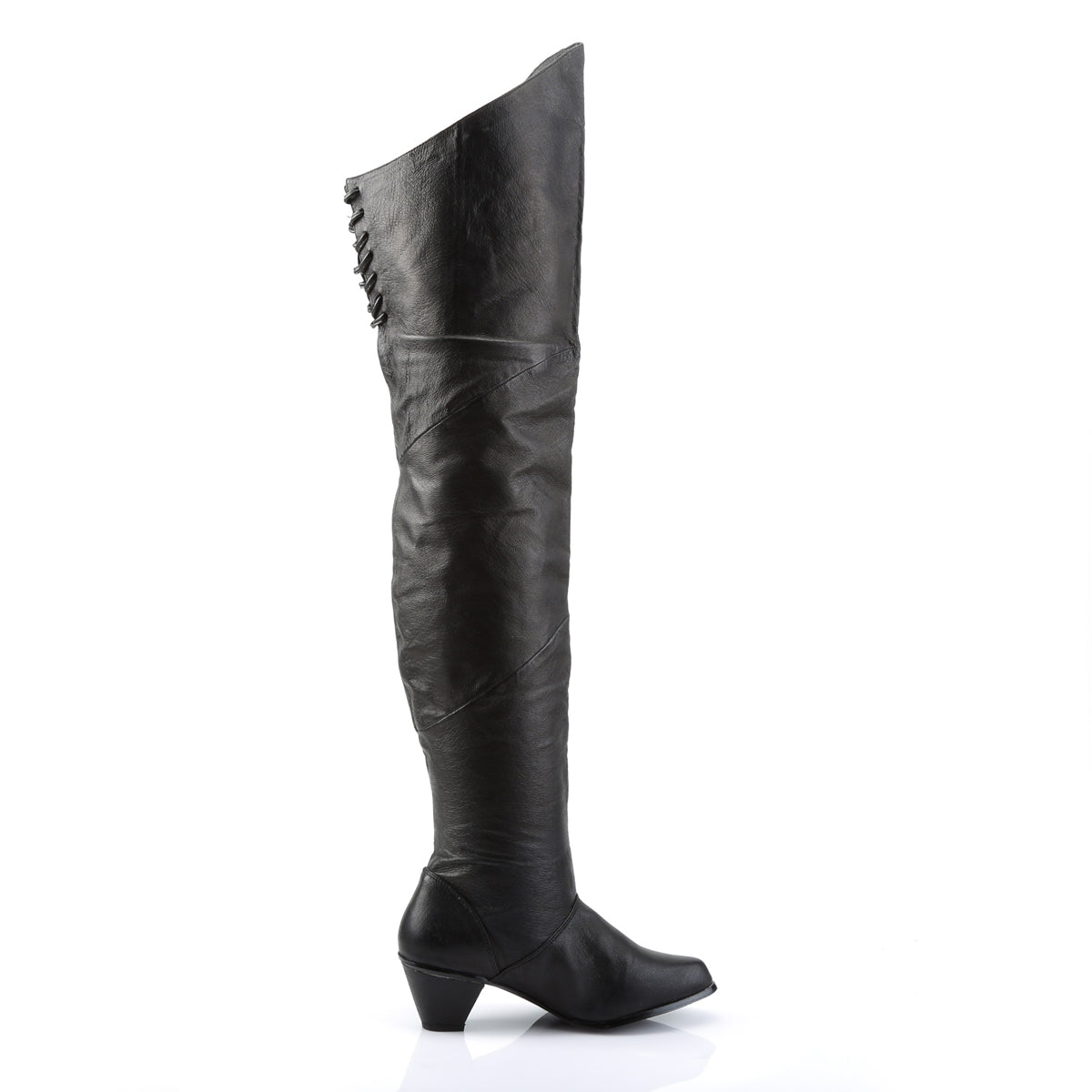 MAIDEN-8828 Fancy Dress Costume Funtasma Women's Boots Black Leather (P)