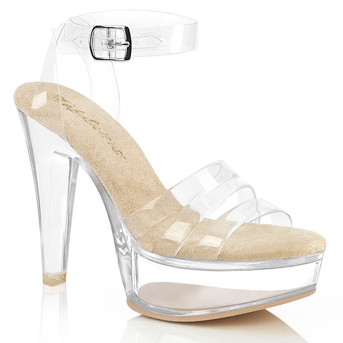 MARTINI-505 Fabulicious 5" Martini Clear/Cream/Clear Sexy Shoes (High Heels)