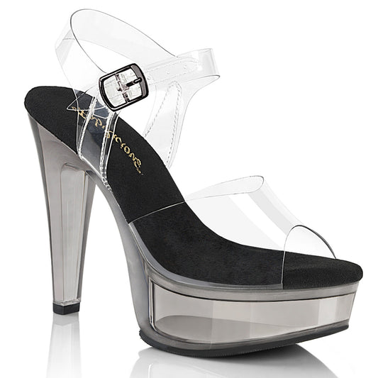 MARTINI-508 Fabulicious 5" Martini Clear/Black Sexy Shoes (High Heels)