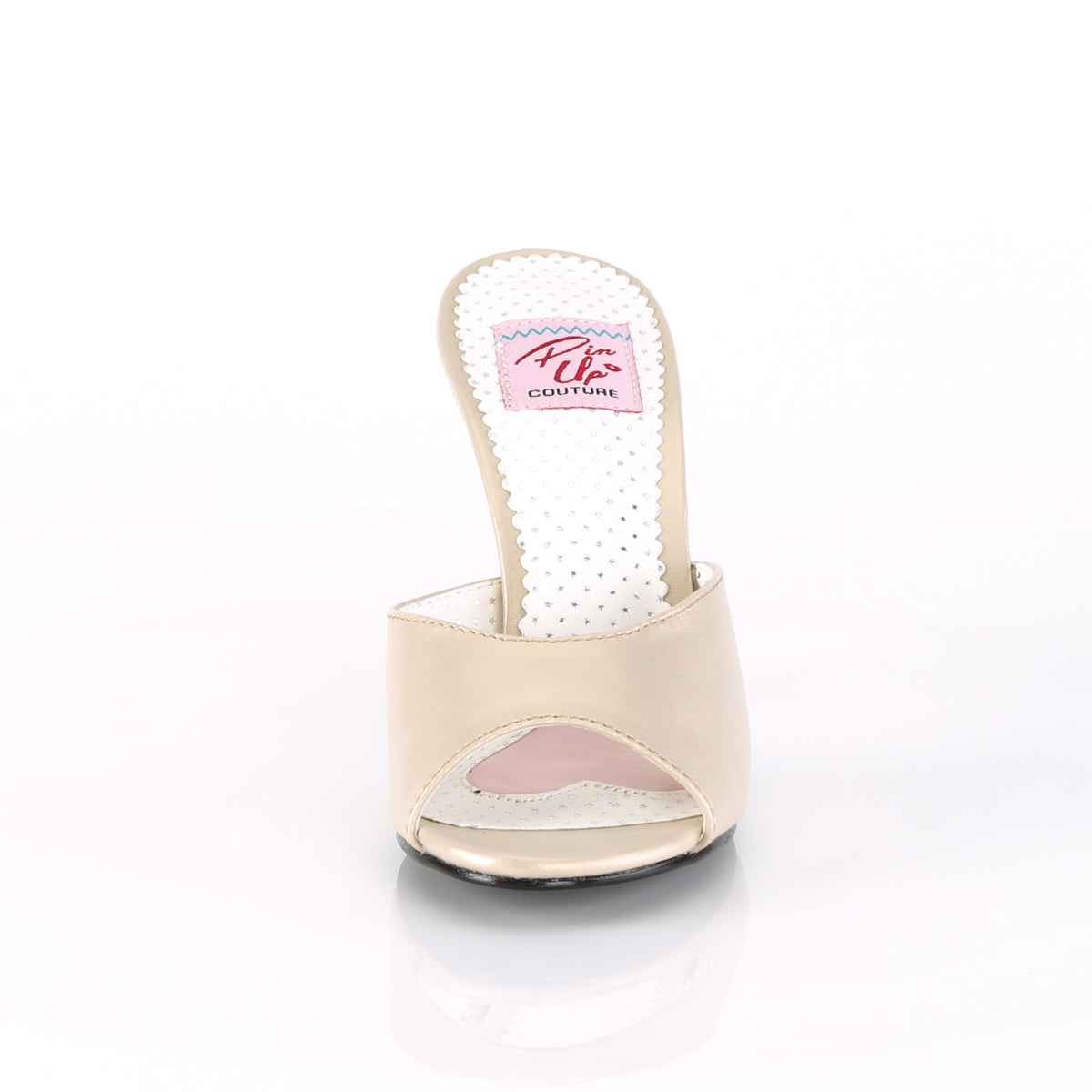 MONROE-05 Pin Up Couture Champagne Faux Leather Single Soles [Retro Glamour Shoes]