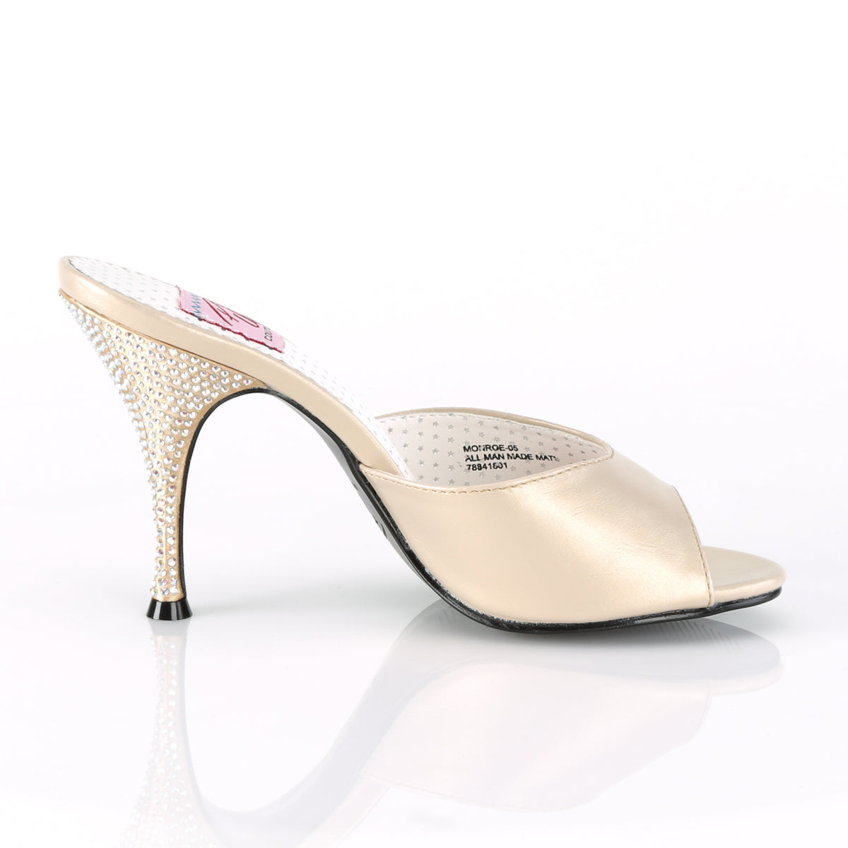 MONROE-05 Pin Up Couture Champagne Faux Leather Single Soles [Retro Glamour Shoes]