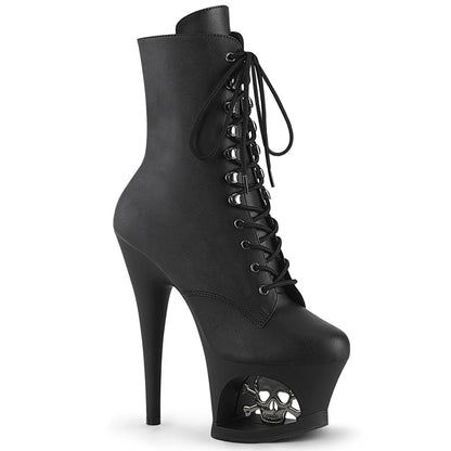 MOON-1020SK Pleaser Black Faux Leather Sexy Platform Shoes (Pole Dancing Heels)