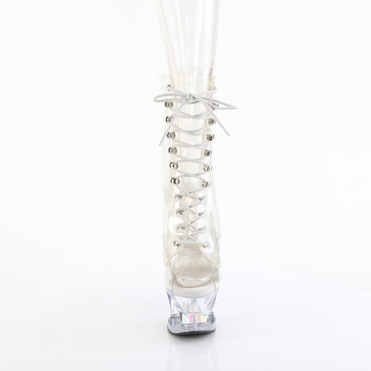 MOON-1021C-DIA Pleaser Transparent Clear Platform Shoes [Ankle Boots]