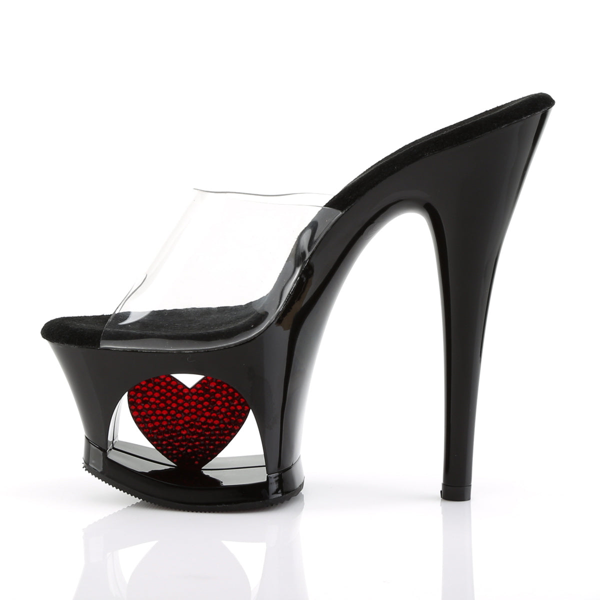 MOON-701HRS Pleaser Clear/Black-Red Platform Shoes [Pole Dance Shoes]