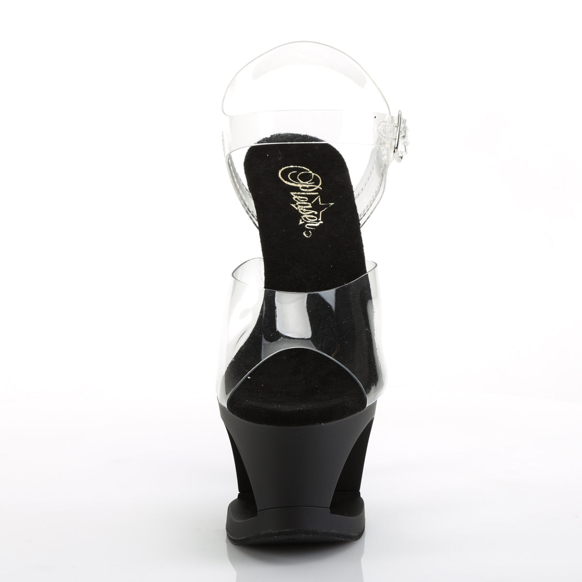 MOON-708 Pleaser Clear/Black Matte Platform Shoes [Pole Dance Shoes]