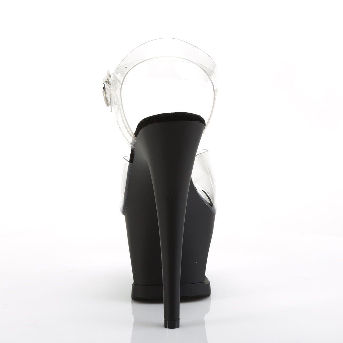 MOON-708 Pleaser Clear/Black Matte Platform Shoes [Pole Dance Shoes]