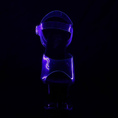 MOON-708FLM Pleaser Clear/Black Sexy Platform Shoes (Pole Dancing Heels)