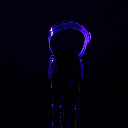 MOON-708FLM Pleaser Clear/Black Sexy Platform Shoes (Pole Dancing Heels)