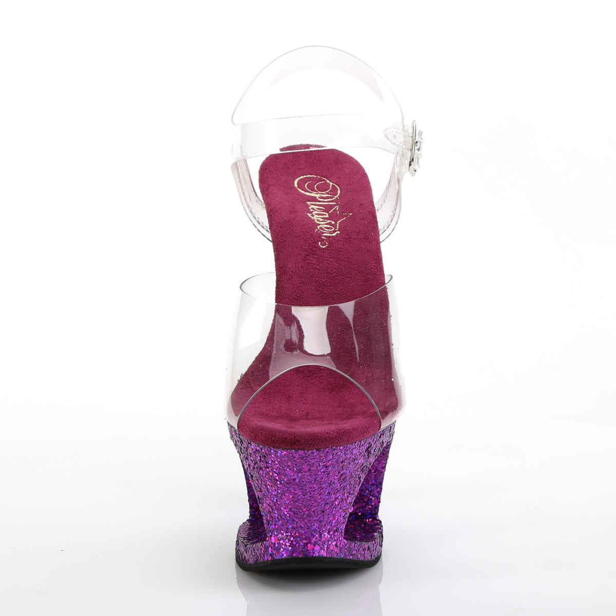 MOON-708LG Pleaser Clear/Purple Multi Glitter Platform Shoes [Sexy Shoes]