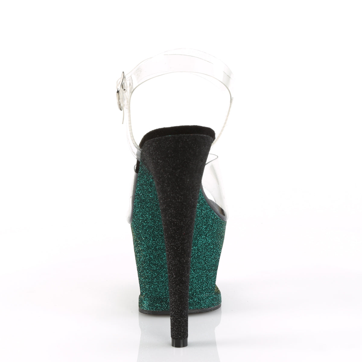 MOON-708OMBRE Pleaser Clear/Emerald-Black Ombre Platform Shoes [Sexy Shoes]