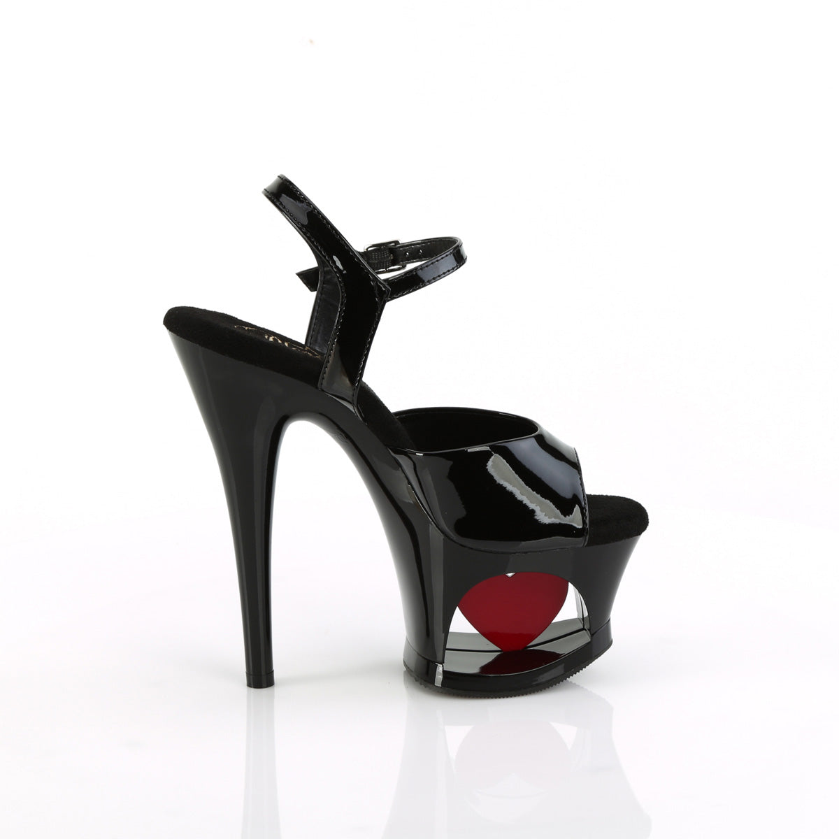 MOON-709H Pleaser Black Patent-Red Platform Shoes [Pole Dance Shoes]