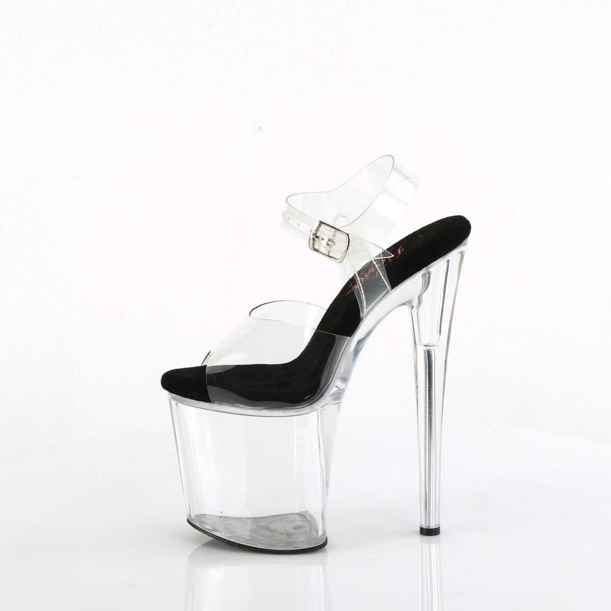 NAUGHTY-808 Pleaser Clear-Black/Clear Platform Shoes [Pole Dance Shoes]