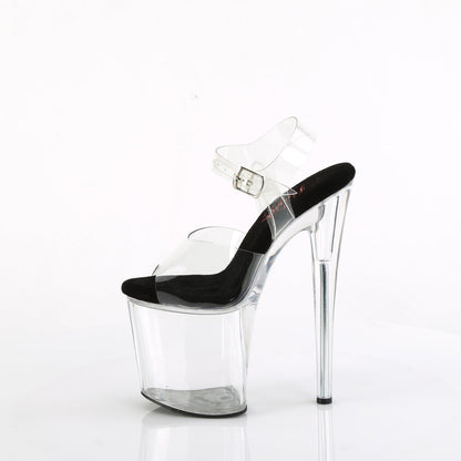 NAUGHTY-808 Pleaser Clear/Black Sexy Platform Shoes (Pole Dancing Heels)
