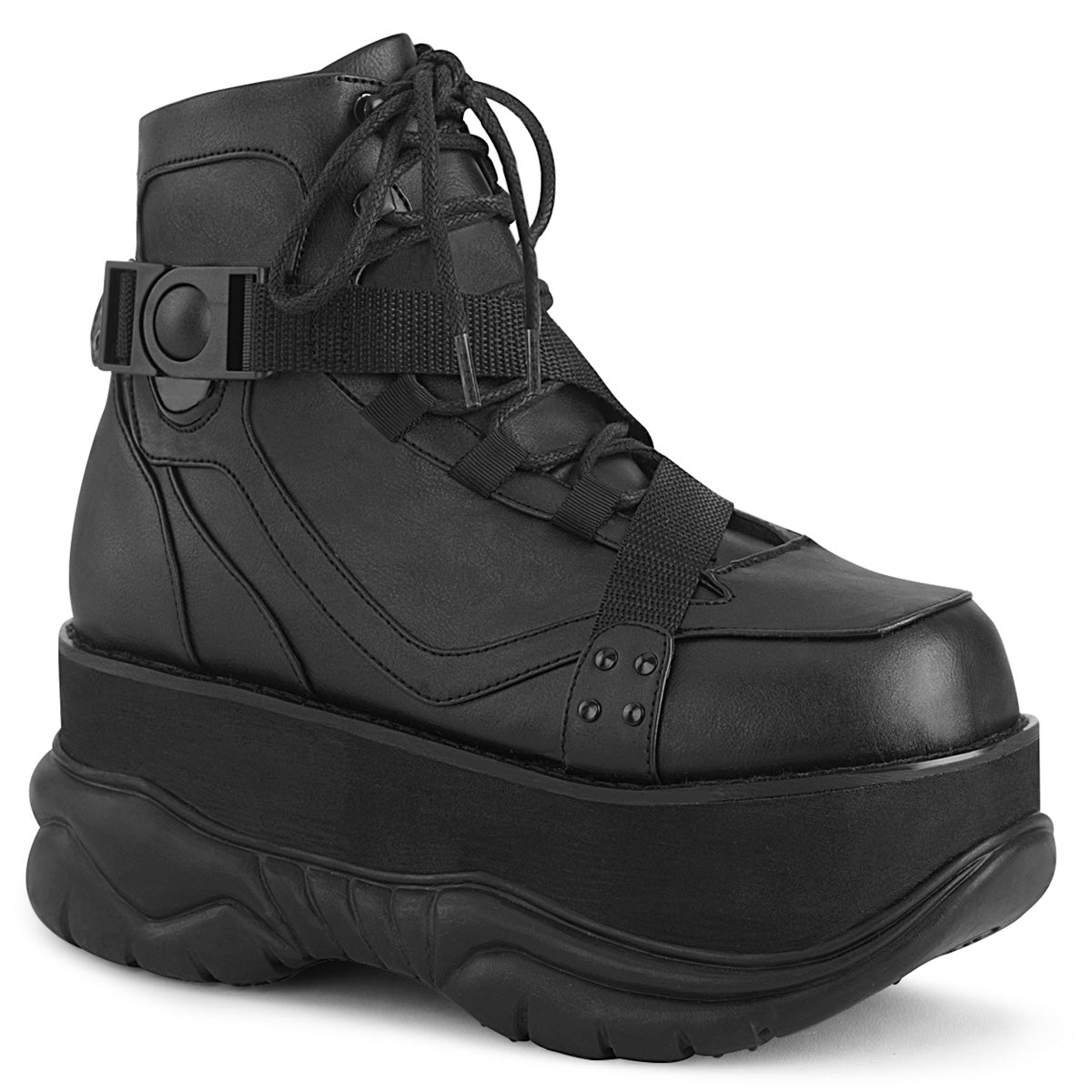 NEPTUNE-181 Alternative Footwear Demonia Unisex Platform Shoes & Boots Blk Vegan Leather