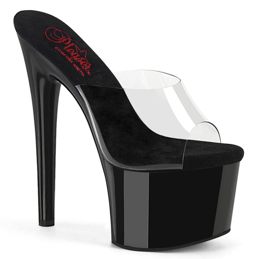 PASSION-701 Pleaser Clear/Black Sexy Platform Shoes (Pole Dancing Heels)