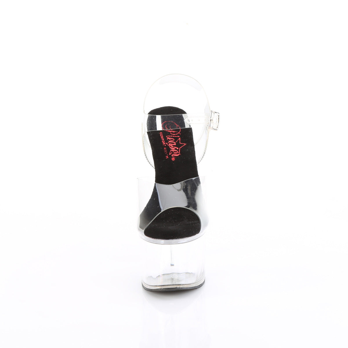 PASSION-708 Pleaser Clear-Black/Clear Platform Shoes [Pole Dance Shoes]