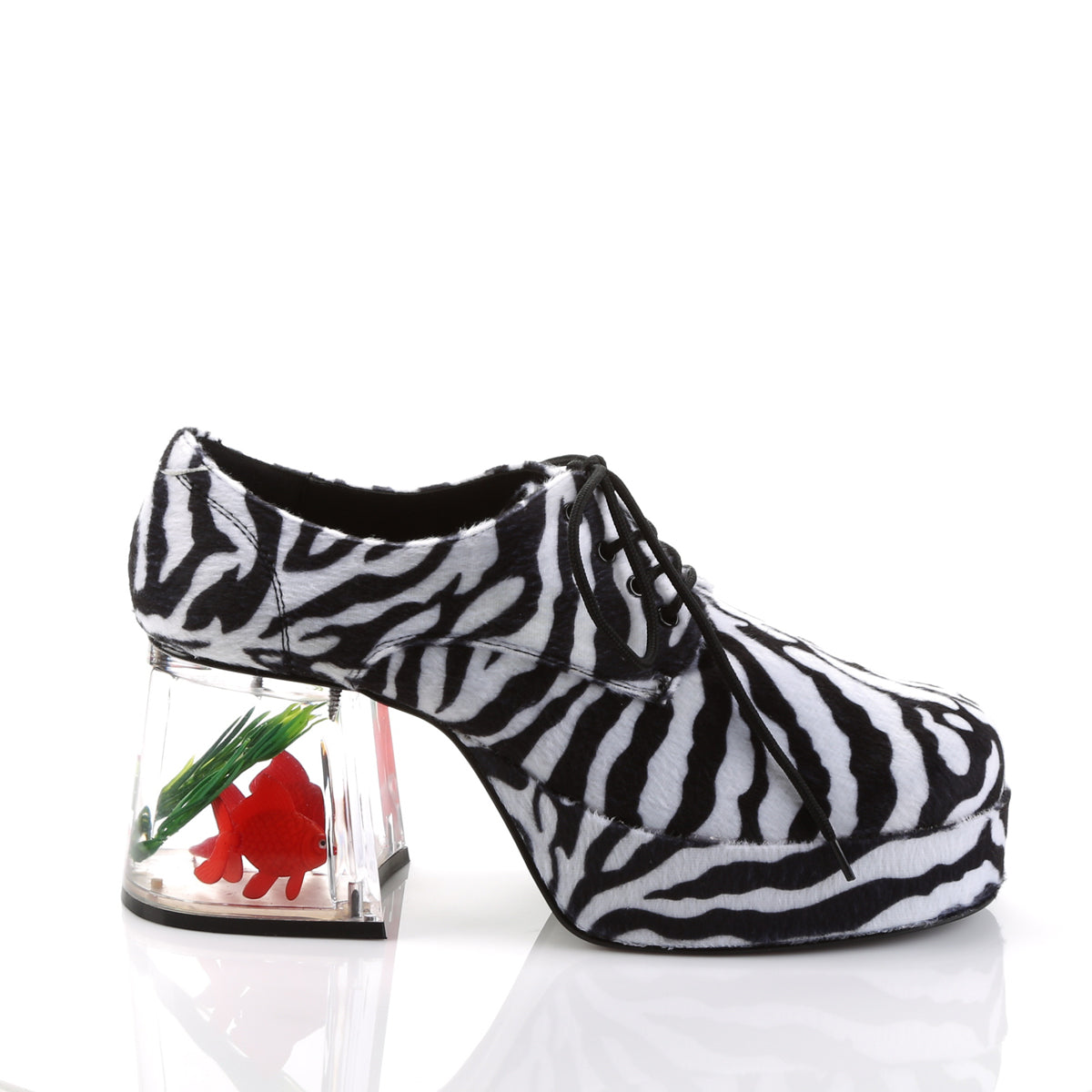 PIMP-02 Fancy Dress Costume Funtasma Men's Shoes Zebra Fur