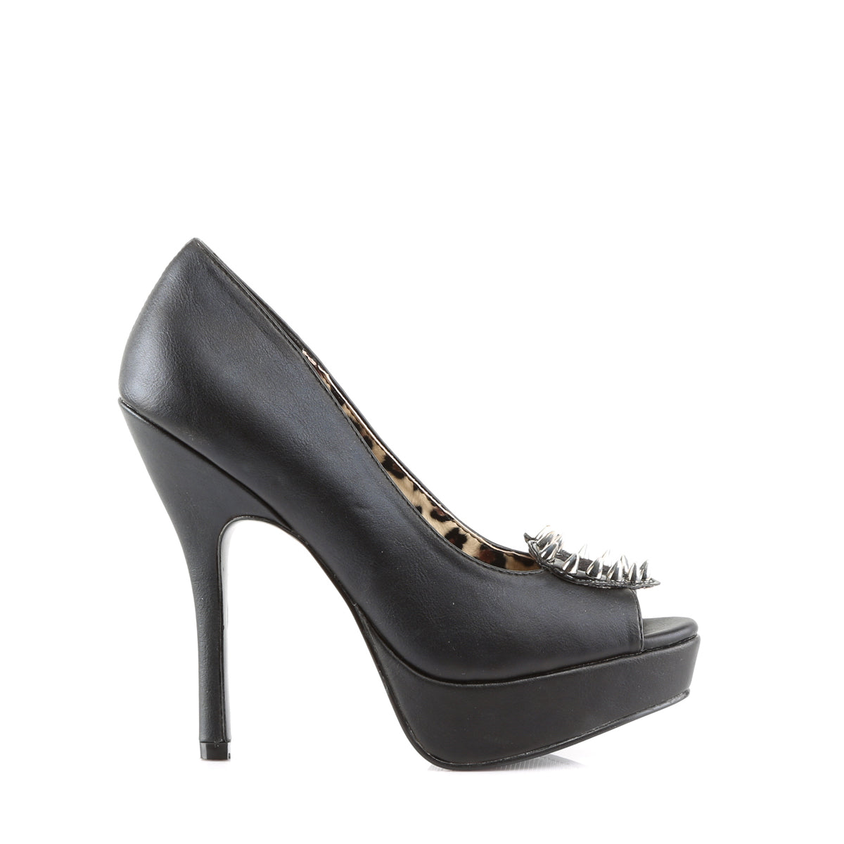 PIXIE-17 Demonia Black Vegan Leather -Pony Faux Fur Women's Heels & Platform Shoes [Alternative Footwear]