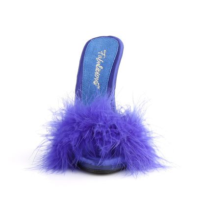 poise 501f exotic dancing fabulicious shoes blue satin marabou fur blue
