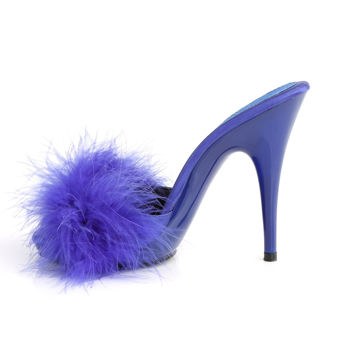 POISE-501F Fabulicious Blue Satin-Marabou Fur/Blue Shoes [Sexy Shoes]