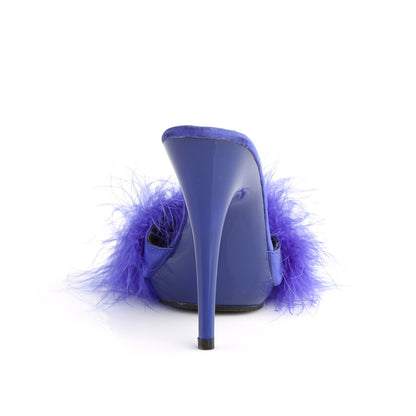 poise 501f Fetish Footwear fabulicious shoes blue satin marabou fur blue