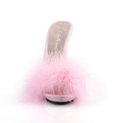 poise 501f exotic dancing fabulicious shoes b pink satin marabou fur b pink