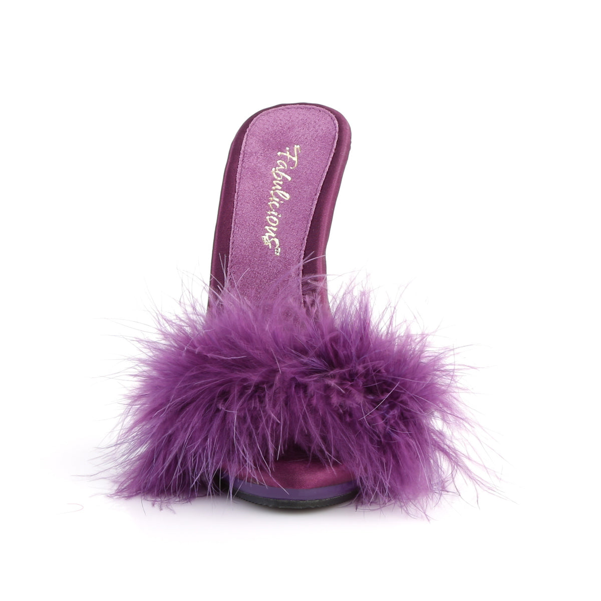 POISE-501F Fabulicious Purple Satin-Marabou Fur/Purple Shoes [Sexy Shoes]