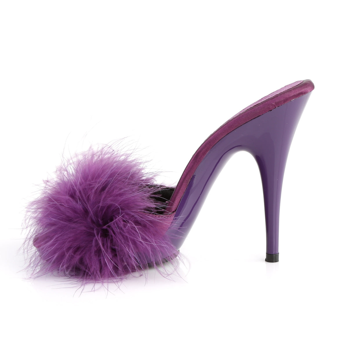 POISE-501F Fabulicious Purple Satin-Marabou Fur/Purple Shoes [Sexy Shoes]