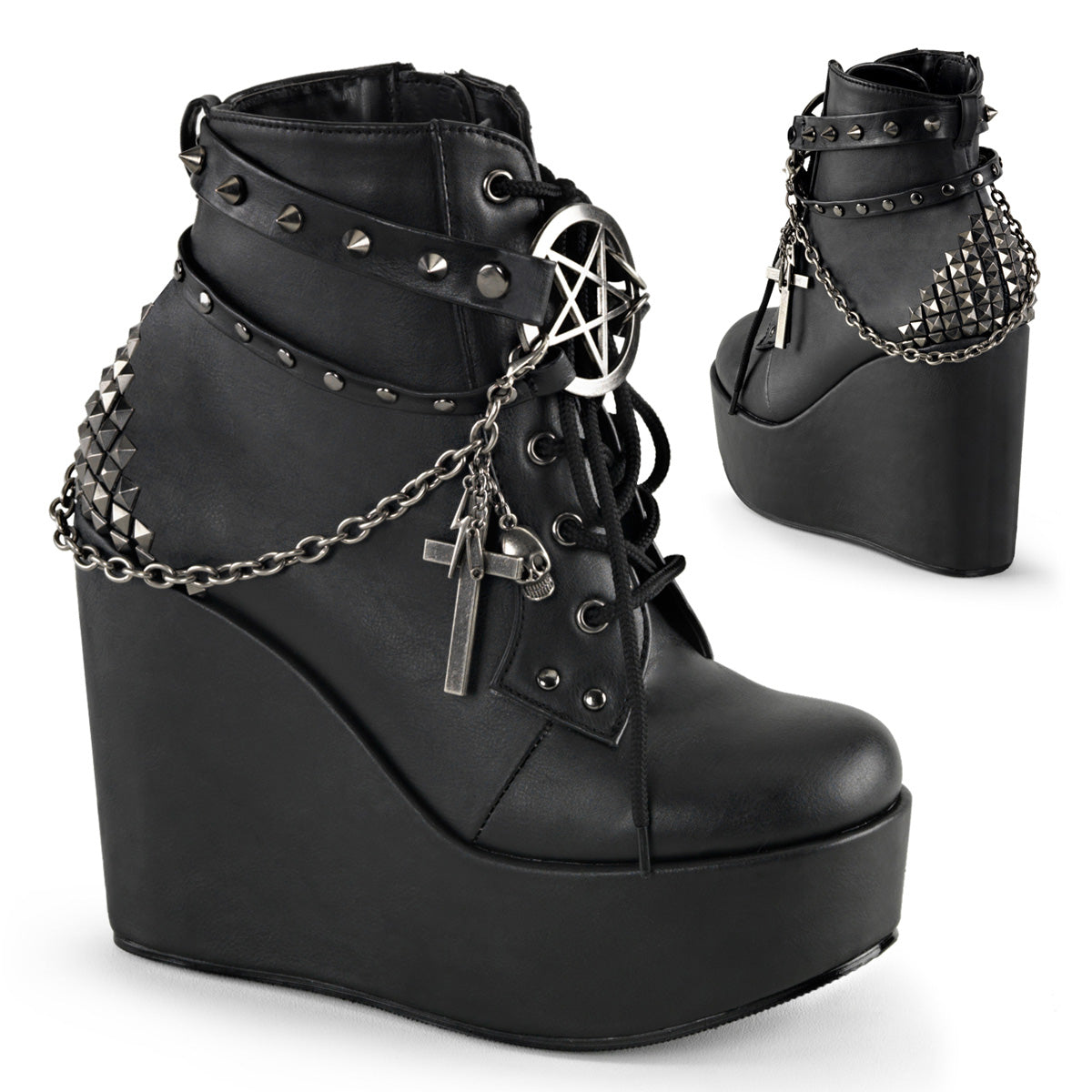 POISON-101 Alternative Footwear Demonia Women's Ankle Boots Blk Vegan Leather