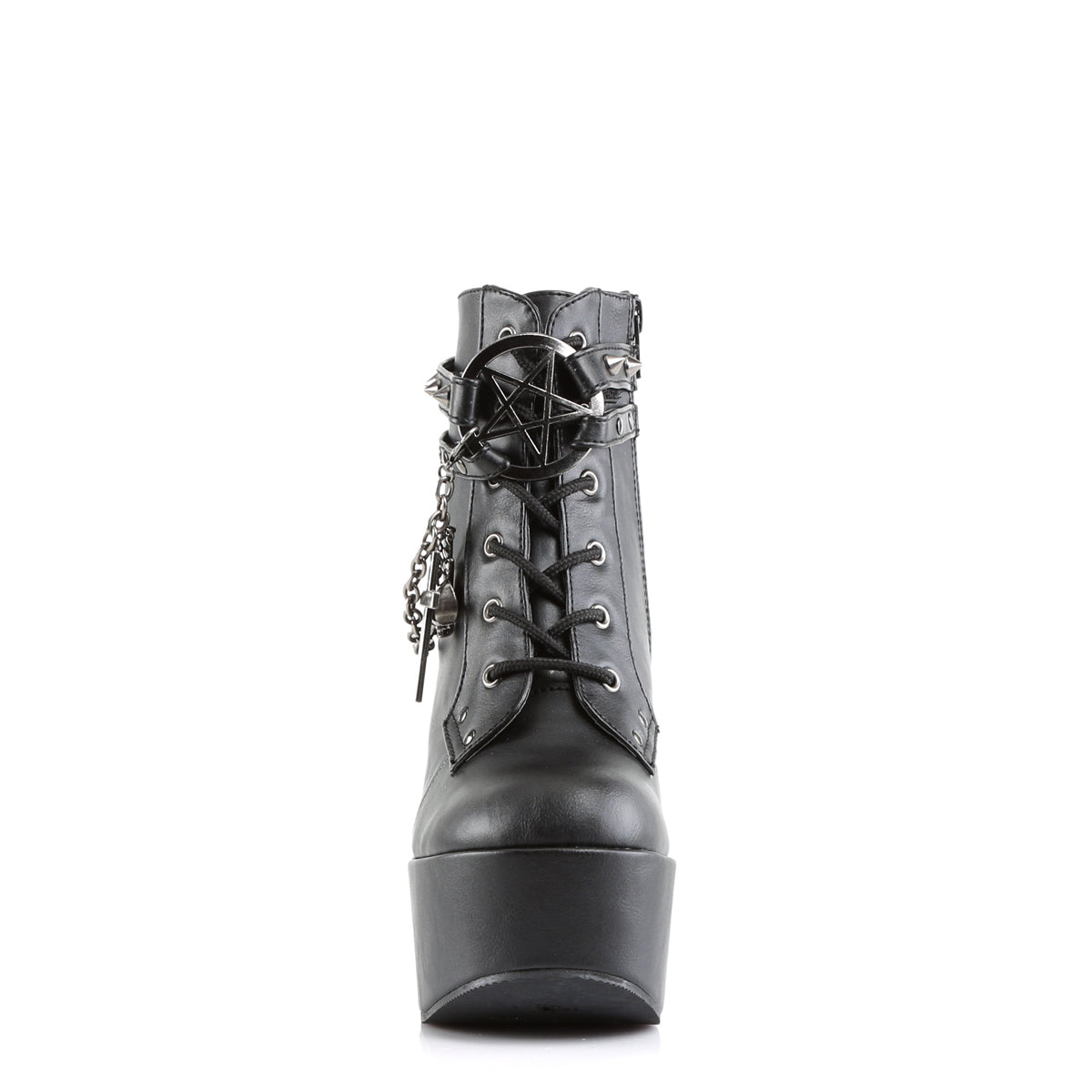 POISON-101 Demonia Black Vegan Leather Women's Ankle Boots [Demonia Cult Alternative Footwear]