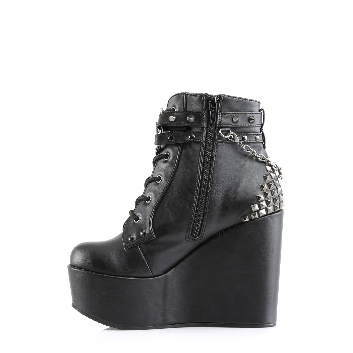 POISON-101 Demonia Black Vegan Leather Women's Ankle Boots [Demonia Cult Alternative Footwear]