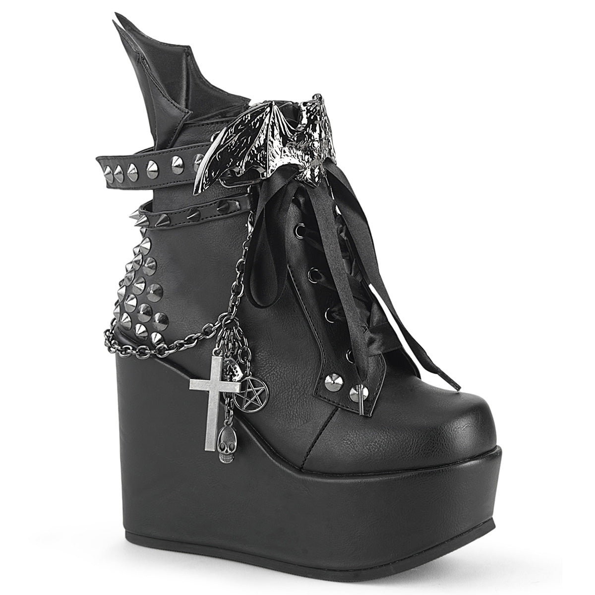 POISON-107 Alternative Footwear Demonia Women's Ankle Boots Blk Vegan Leather