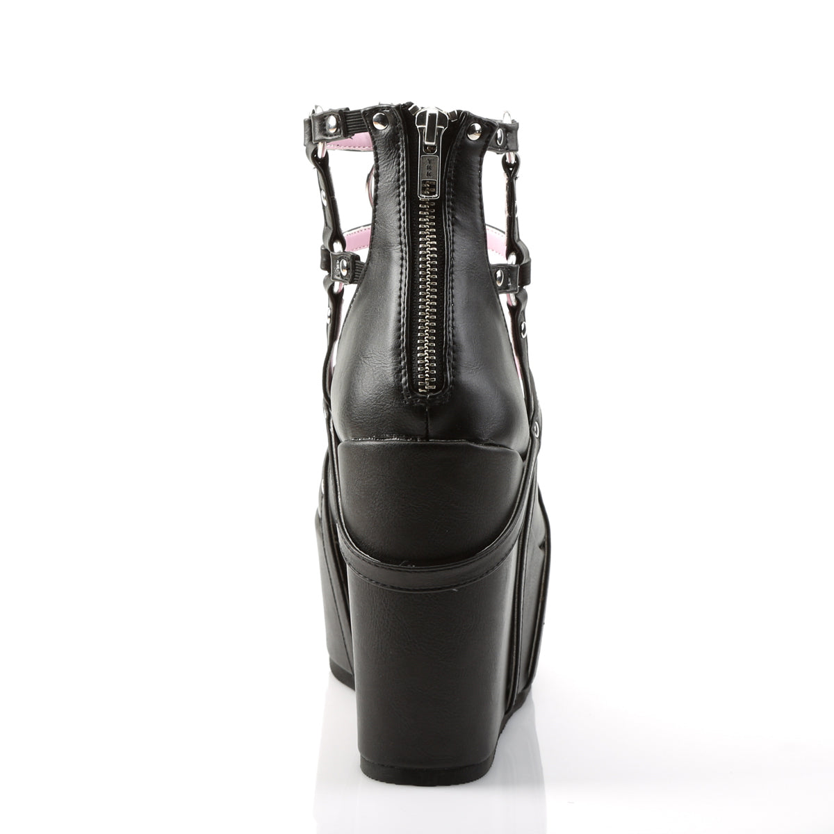 POISON-25-1 Demonia Black Vegan Leather Women's Ankle Boots [Demonia Cult Alternative Footwear]