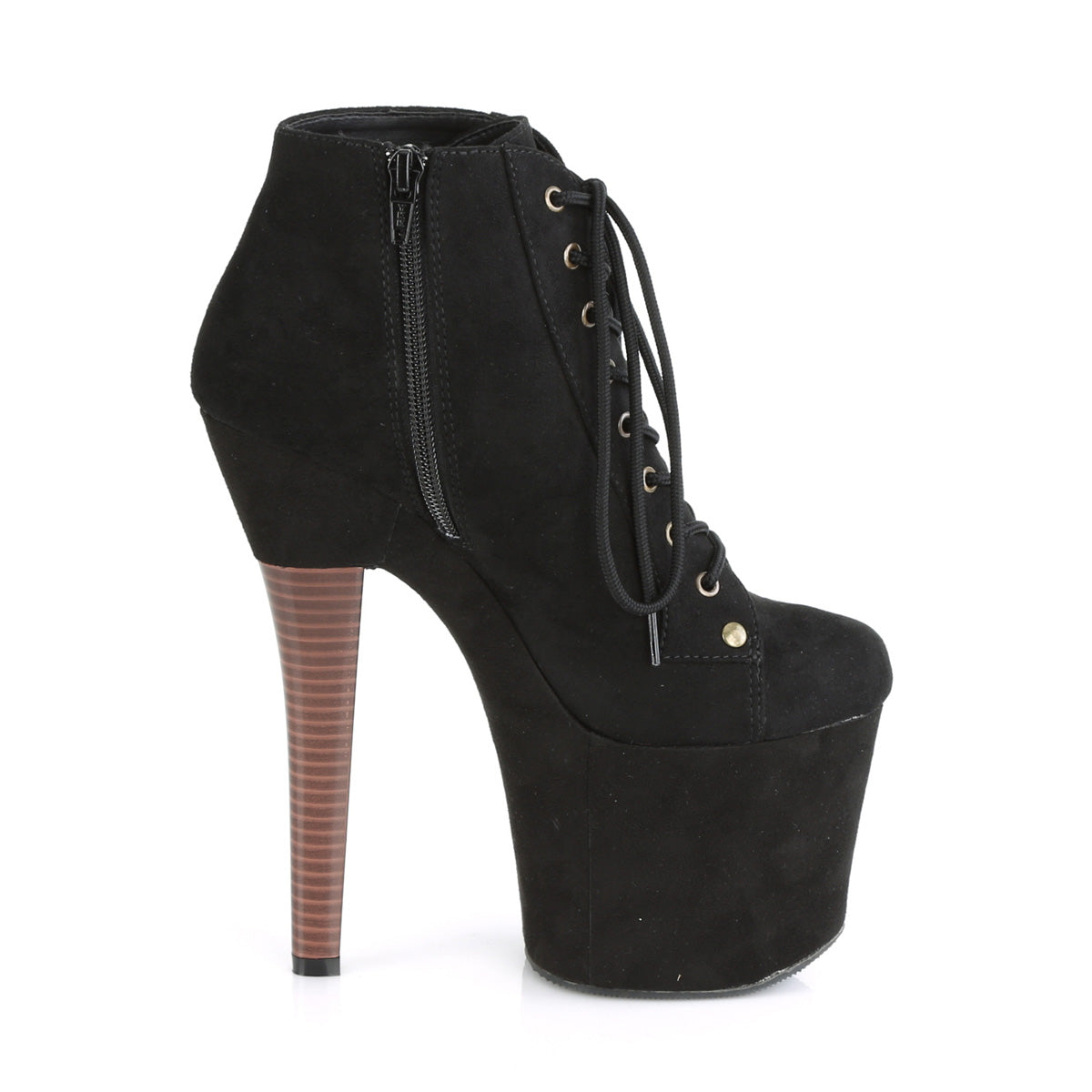 RADIANT-1005 Pleaser Black Faux Suede/Black Faux Suede Platform Shoes [Sexy Ankle Boots]